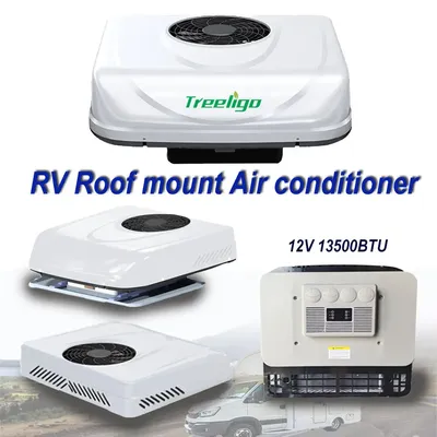 Treeligo Universal Automotive 13500BTU RV Rooftop air conditioner 12V Electric Parking Ac Unit for Camper Van Caravan Bus
