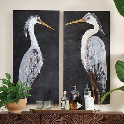 Thoughtful Heron Canvas Wall Art - Ii - Grandin Ro...