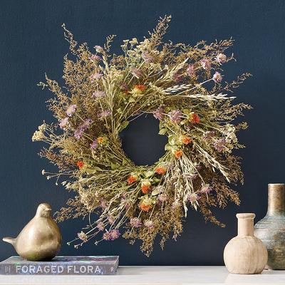Dried Safflower Mint Wreath - Grandin Road