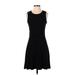 Ann Taylor LOFT Casual Dress - A-Line Crew Neck Sleeveless: Black Solid Dresses - Women's Size 2