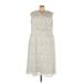 Maggy London Casual Dress: Ivory Jacquard Dresses - Women's Size 22