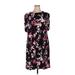 Jessica Howard Casual Dress - Mini High Neck Short sleeves: Purple Print Dresses - Women's Size 16