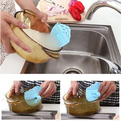 Kitchen Manual Draining Smiling Face Rice Washing Device Clip Type Kitchen Utensil Debris Filter Kitchen Home Accessories Tools