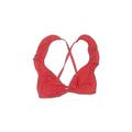 Shade & Shore Swimsuit Top Red Solid V Neck Swimwear - Women's Size Medium