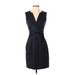 Amy Matto Casual Dress - Sheath Plunge Sleeveless: Black Solid Dresses - Women's Size 4