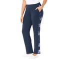 Plus Size Women's French Terry Motivation Pant by Catherines in Navy Floral (Size 0X)