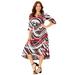 Plus Size Women's Easy Faux Wrap Dress by Catherines in Black Swirl (Size 3XWP)