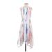 DKNY Casual Dress - A-Line: White Graphic Dresses - Women's Size 4