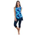 Plus Size Women's Chlorine Resistant Swim Tank Coverup with Side Ties by Swim 365 in Multi Underwater Tie Dye (Size 42/44) Swimsuit Cover Up