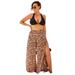 Plus Size Women's Mara Beach Pant with Side Slits by Swimsuits For All in Spice Orange Abstract (Size 18/20)