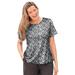 Plus Size Women's The Swim Tee by Swim 365 in Black White Abstract (Size 14/16) Rash Guard