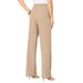 Plus Size Women's Wide-Leg Bend Over® Pant by Roaman's in New Khaki (Size 14 WP)
