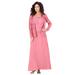 Plus Size Women's Beaded Lace Jacket Dress by Roaman's in Salmon Rose (Size 30 W)