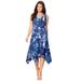 Plus Size Women's Sleeveless Swing Dress by Roaman's in Evening Blue Marble (Size 30/32)