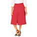 Plus Size Women's Chino Utility Skirt by Jessica London in Bright Red (Size 24 W)