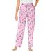 Plus Size Women's Knit Sleep Pant by Dreams & Co. in Pink Cherry (Size L) Pajama Bottoms