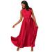 Plus Size Women's Pleated Maxi Dress by Jessica London in Vivid Red (Size 26 W)