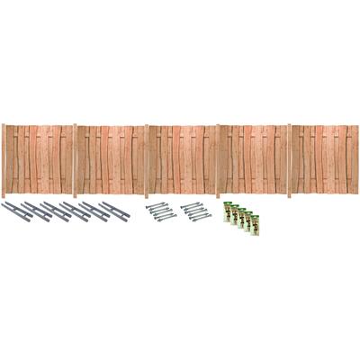 Sichtschutzelement TETZNER & JENTZSCH "LAKEWOOD 3", beige (natur), H:180cm, Edelstahl, Massivholz, Zaunelemente, Rustikale Optik dank Fertigung aus Bonanzabohlen Image