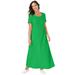 Plus Size Women's Stretch Cotton T-Shirt Maxi Dress by Jessica London in Vivid Green (Size 30)