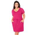 Plus Size Women's Emmie Crochet Cover Up Tunic by Swimsuits For All in French Rose (Size 34/36)