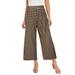 Plus Size Women's Stretch Knit Wide Leg Crop Pant by The London Collection in Black Khaki Houndstooth (Size 14/16) Pants