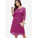 Plus Size Women's Lace Fit & Flare Dress by Jessica London in Raspberry (Size 28 W)