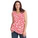 Plus Size Women's Perfect Printed Scoopneck Tank by Woman Within in Sweet Coral Butterfly Ditsy (Size 26/28) Top