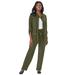 Plus Size Women's 2-Piece Stretch Knit Cargo Set by The London Collection in Dark Olive Green (Size 2X)