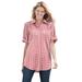 Plus Size Women's Short-Sleeve Button Down Seersucker Shirt by Woman Within in Vivid Red Gingham (Size 4X)