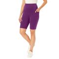 Plus Size Women's Pocket Bike Short by Woman Within in Plum Purple (Size 2X)