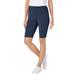 Plus Size Women's Stretch Cotton Bike Short by Woman Within in Heather Navy (Size 1X)