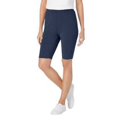 Plus Size Women's Stretch Cotton Bike Short by Woman Within in Heather Navy (Size 6X)