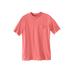 Men's Big & Tall Shrink-Less™ Lightweight Pocket Crewneck T-Shirt by KingSize in Coral Pink (Size 2XL)