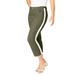 Plus Size Women's Classic Cotton Denim Capri by Jessica London in Dark Olive Green Stripe (Size 28) Jeans