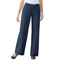 Plus Size Women's Perfect Cotton Wide-Leg Jean by Woman Within in Navy (Size 12 W)