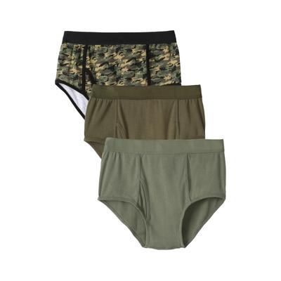 Men's Big & Tall Classic Cotton Briefs 3-Pack by KingSize in Hunter Camo Pack (Size 5XL) Underwear