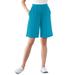 Plus Size Women's 7-Day Knit Short by Woman Within in Turq Blue (Size 1X)