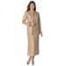 Plus Size Women's Pleated Jacket Dress by Roaman's in New Khaki (Size 18 W)