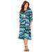 Plus Size Women's Strawbridge Fit & Flare Dress by Catherines in Multi Bias Stripe (Size 6X)