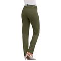 Plus Size Women's Invisible Stretch® Contour Straight-Leg Jean by Denim 24/7 in Dark Olive Green (Size 30 W)