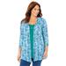Plus Size Women's Cardigan and Tank Duet by Catherines in Waterfall Medallion (Size 5X)