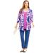 Plus Size Women's Cardigan and Tank Duet by Catherines in Berry Pink Watercolor Floral (Size 5X)