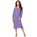 Plus Size Women's Off-The-Shoulder Lace Dress by Roaman's in Vintage Lavender (Size 16 W)