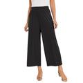 Plus Size Women's Stretch Knit Wide Leg Crop Pant by The London Collection in Black (Size 26/28) Pants