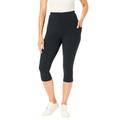 Plus Size Women's Pocket Capri Legging by Woman Within in Heather Charcoal (Size S)