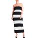 Plus Size Women's Long Striped Tube Dress by ELOQUII in Black White Stripe (Size 26/28)