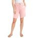 Plus Size Women's French Terry Bermuda Shorts by June+Vie in Soft Blush (Size 10/12)