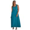 Plus Size Women's Stretch Cotton Tank Maxi Dress by Jessica London in Deep Teal (Size 22/24)