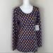 Lularoe Tops | Lularoe Lynnae Top Blue Size 2xl Polka Dot Nwt | Color: Blue/Orange | Size: Xxl