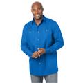 Men's Big & Tall Long-sleeve pocket sport shirt by KingSize in Royal Blue (Size L)